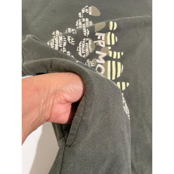 FP Movement Olive Green Oversized Sweatshirt W/ Abstract Graphic Design Sz L - Picture 5 of 16